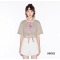 2022夏季新款韩版甜美少女风圆领印花宽松短袖针织上衣轮播图3