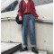 阔腿牛仔裤女直筒宽松古着感裤子夏季高腰显瘦老爹裤百搭卷边长裤轮播图1