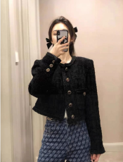 黑色精致小香风短款外套女早秋新款法式高级感洋气减龄粗花呢上衣