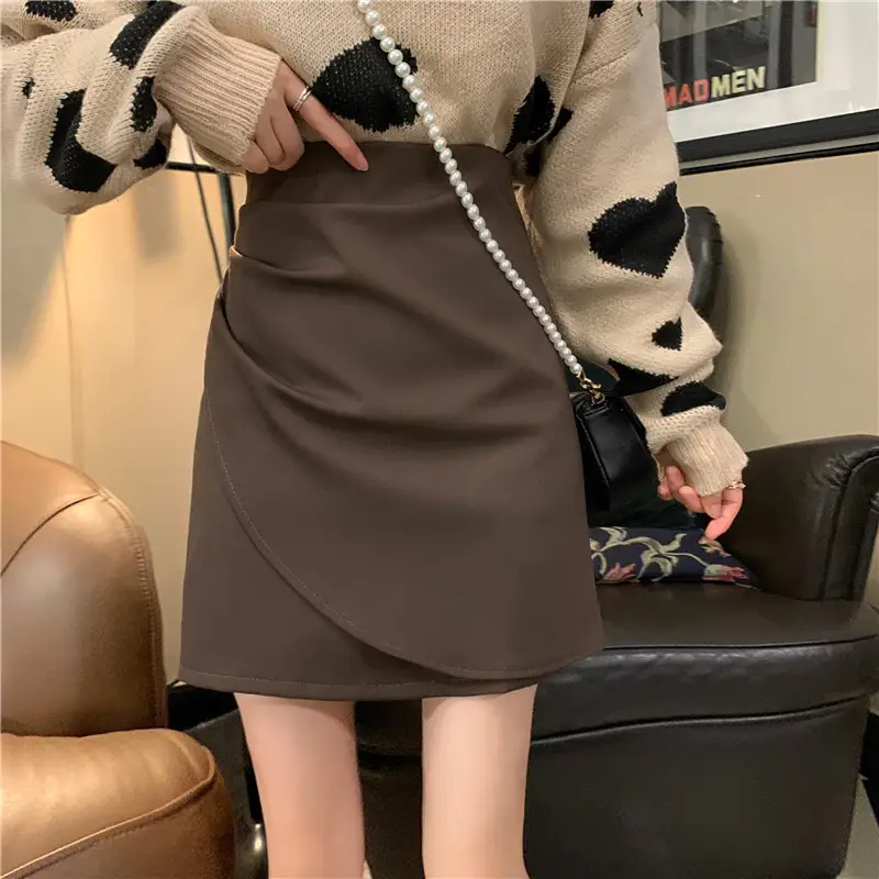 고무 블랙 레귤러 스커트 상세 이미지 2