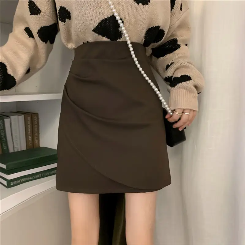 고무 블랙 레귤러 스커트 상세 이미지 4