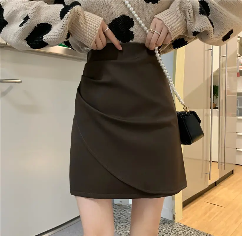 고무 블랙 레귤러 스커트 상세 이미지 6