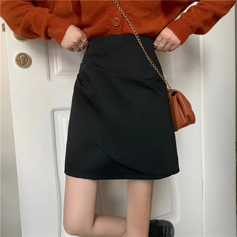 고무 블랙 레귤러 스커트 상세 이미지 12