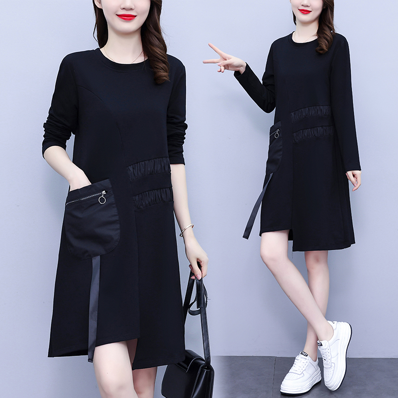 MY13376# 女装新款胖mm宽松休闲显瘦洋气时尚连衣裙女裝貨源服裝批發