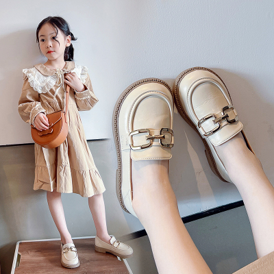 女童公主鞋儿童皮鞋2022秋季新款小女孩韩版软底套脚学生宝宝单鞋