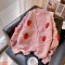 设计感草莓粉色毛衣开衫外套女短款宽松外搭韩版甜美长袖针织上衣轮播图3