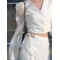 法式高级感白色西装外套上衣女早秋气质设计感显瘦绑带长裤两件套轮播图2