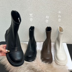 批发法式小踝靴2022年<b class='q'>秋</b>冬新款韩版马丁靴空姐靴子女软皮瘦瘦短靴