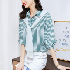 批发实拍设计感小众<b class='q'>衬衫</b>女2026春新款百搭<b class='q'>衬衫</b>披肩<b class='q'>时尚</b>洋气假两件上衣