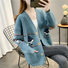 批发毛针织衫女开衫2025新款女装<b class='q'>韩版</b>秋冬外套慵懒风毛衣宽松外搭