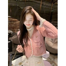 批发韩国chic小香风新针织开衫女秋冬百搭<b class='q'>韩版</b>宽松短长袖毛衣v领外套