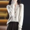 新款针织开衫女圆领2022韩版宽松毛衣外套纯色长袖上衣ins百搭潮轮播图3
