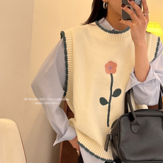 批发针织衫马甲女外穿2025新款外搭叠穿小背心韩系甜美坎肩马夹毛衣bn