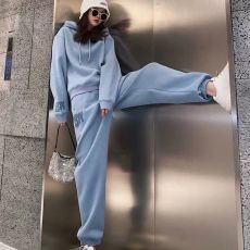 批发运动套装女2026春秋季韩版宽松时尚连帽卫衣休闲跑步阔腿裤两件套