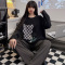 缤果睡衣 15569#春秋季女士长袖圆领睡衣针织仿棉圆领家居服套装轮播图2