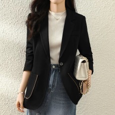 批发咖色小<b class='q'>西装</b>外套女春秋2026年新款高级设计感中<b class='q'>长款</b>休闲西服上衣女