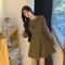 2022春秋新款设计感裙子茶歇休闲两色金属装饰连衣裙女6332轮播图1