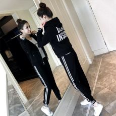 批发休闲运动套<b class='q'>装</b><b class='q'>女</b>2026春秋新款时尚宽松大码连帽长袖卫衣长裤两件套