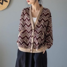 批发官方图文艺复古春亚麻纱印花蝙蝠袖民族风<b class='q'>宽松</b>大码开衫短外套女