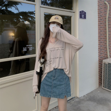 批发实拍 a字开叉牛仔短裙2026韩版高腰显瘦a字包臀裙时尚气质半身裙