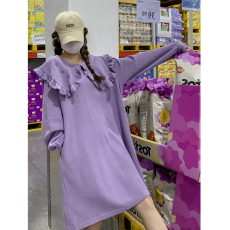 批发图片已处理2025新款别致漂亮木耳边孕妇大码连衣裙