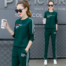 批发2026春秋季新款韩版运动服印花<b class='q'>时尚</b>休闲套装女长袖长裤宽松两件套