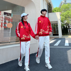 批发2025新款实拍<b class='q'>春</b>秋情侣套装运动套装学院风班服三件套套装