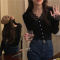 实拍实价 韩版精美蕾丝拼接显瘦长袖针织衫打底衫毛衫 现货轮播图1