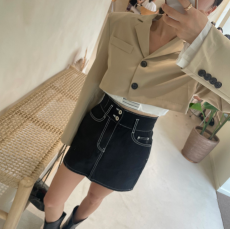 批发已出货  短款拼接假两件西服小西装外套女