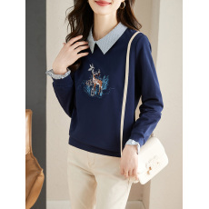 批发2026春季新款爆款假两件卫衣女款高端春秋上衣服小众打底小衫