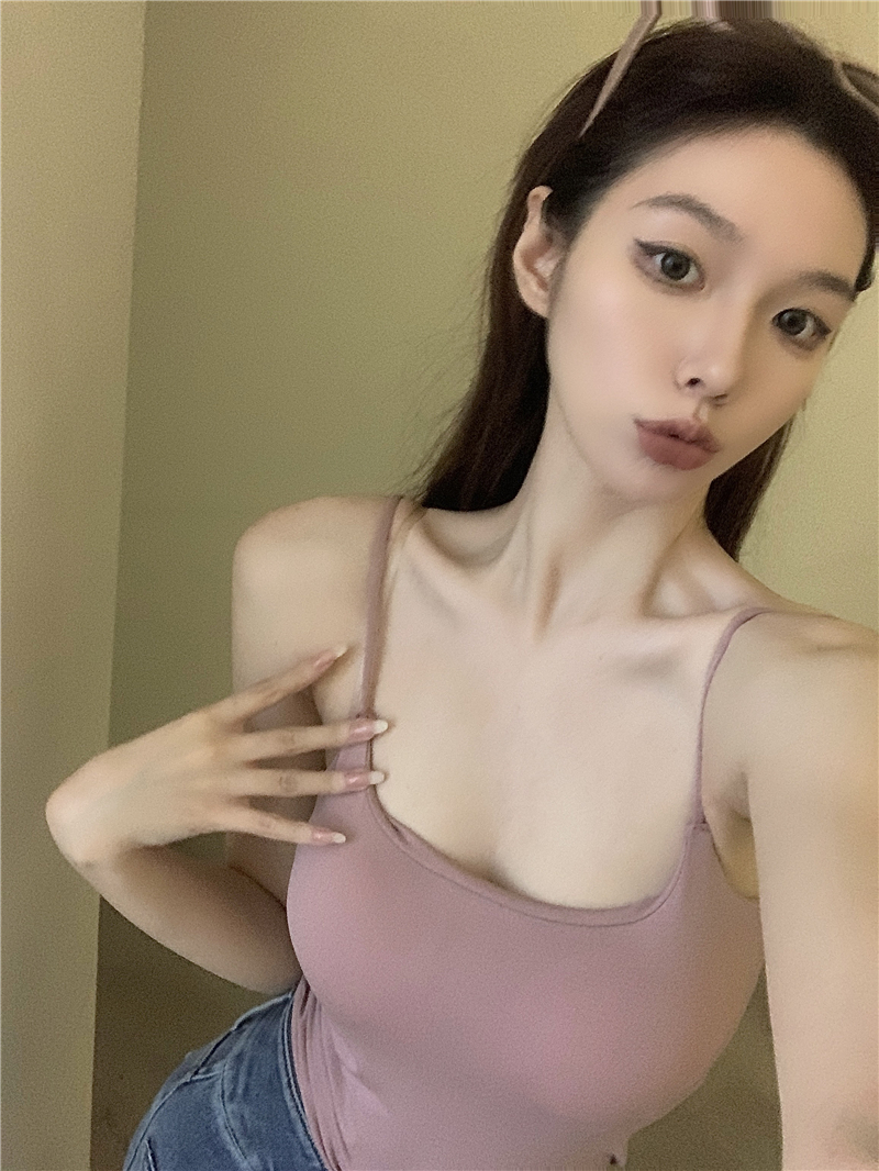 실사 정가 가을 다용도 운동 슬립 작은 조끼 벨트 가슴 패드 핫걸 몸매 가꾸기 외출용 인사이드 가져 가라. 만나는