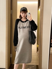娜娜的孕期穿搭/孕妇秋装新款时尚休闲卫衣连衣裙针织毛衣裙春秋