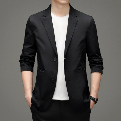男士休闲西装春秋季商务西服中青年外套爸爸装上衣服P105