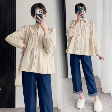 批发实拍新款秋<b class='q'>冬</b>气质显瘦孕妇衬衫上衣