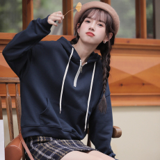 批发实拍2026年春季新款减龄文艺学院风轻奢宽松chic大版<b class='q'>休闲</b>连帽卫衣