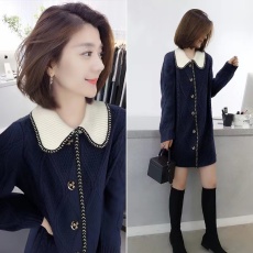 批发<b class='q'>欧洲站</b>冬季女装2025新款欧货配大衣打底毛衣裙内搭针织毛衣<b class='q'>连衣裙</b>