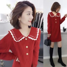 批发海军领宽松<b class='q'>连衣裙</b><b class='q'>欧洲站</b>2025年冬季女装新款欧货潮设计感小众裙子