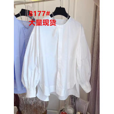 批发品牌清仓捡漏尾单撤柜撤回外贸剪标女装春盘扣流苏褶皱袖棉布<b class='q'>衬衫</b>