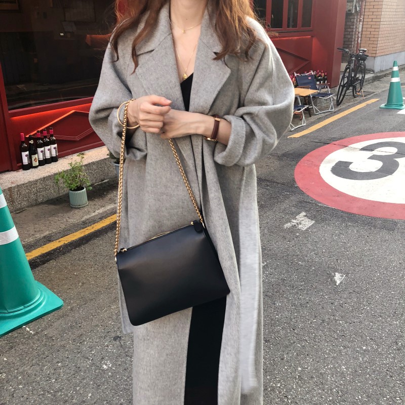 Ins French elegant temperament handmade  cashmere long woolen coat for women_voghion.com