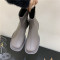 秋冬新品 简约复古方头百搭短筒瘦瘦弹力靴 皮质抗皱软糯轮播图3