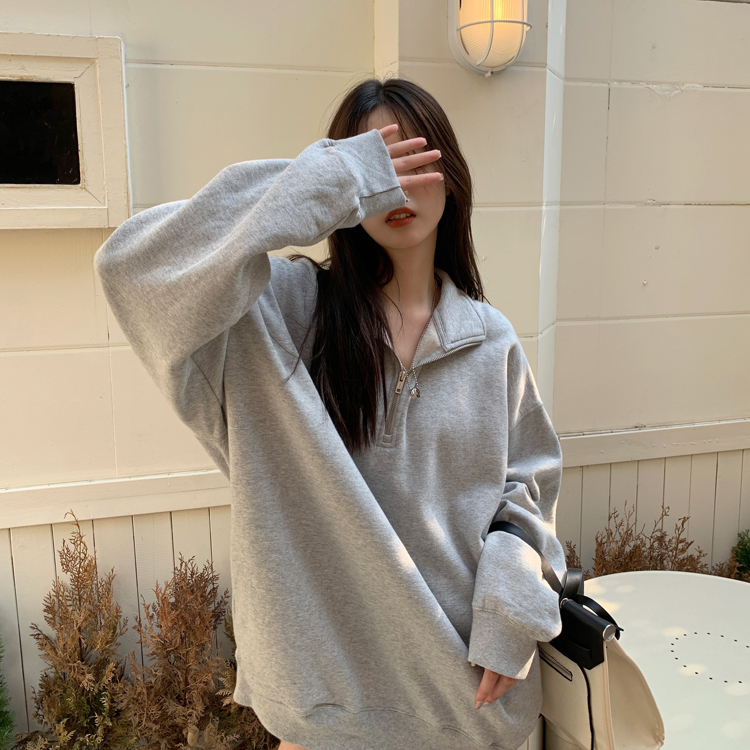 2022鱼鳞秋冬特大码下身失踪宽松韩版长袖上衣潮女