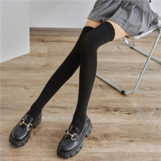 批发加绒无痕<b class='q'>拼接</b><b class='q'>丝袜</b>女春秋新款光腿裸感打底裤假中筒过膝jk连裤