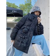 批发高品质羽绒服所有货 白鸭绒<b class='q'>中长款</b>格纹装饰宽松版防寒保暧