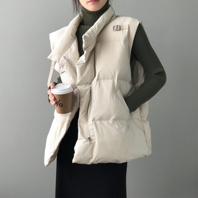 2022年新款马甲羽绒服女秋冬季立领宽松背心保暖白鸭绒大气上档次