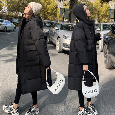 实拍中长款羽绒棉服女2022冬季新款韩版小个子宽松小众棉衣面包服