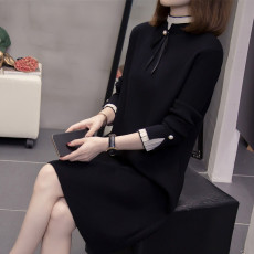 批发实拍 胖妹妹秋冬装2025年新款大码女装连衣裙显瘦针织毛衣中长款