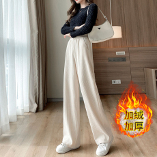批发原版300克优质雪尼尔面料 阔腿裤女秋<b class='q'>冬</b>高腰灯芯绒直筒裤子