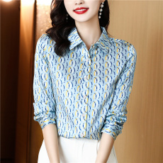 批发杭州重磅真丝上衣女长袖2026春装新款时尚<b class='q'>百搭</b>桑蚕丝衬衫高端衬衣