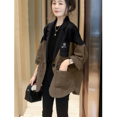 批发拼接小西装外套女高级设计感小个子大码时尚休闲2026<b class='q'>秋</b>装新款欧货