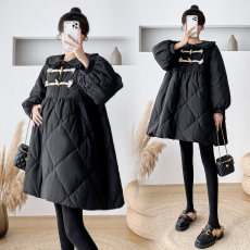 批发实拍  娃娃领棉服冬季新款显瘦棉服外套孕妇装